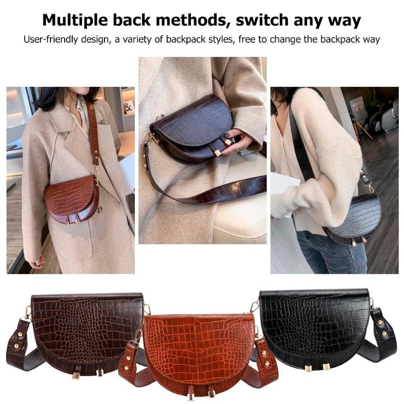 Luxe Crocodile motif sacs à bandoulière pour femmes 2020 demi-rond sac de messager en cuir PU sacs à main sac à bandoulière sac main femme Luxe Crocodile motif sacs à bandoulière pour femmes 2020 demi-rond sac de messager en cuir PU sacs à main sac à bandoulière sac main femme