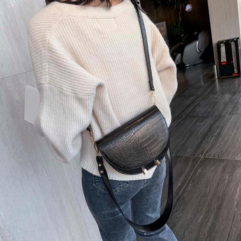 Luxe Crocodile motif sacs à bandoulière pour femmes 2020 demi-rond sac de messager en cuir PU sacs à main sac à bandoulière sac main femme Luxe Crocodile motif sacs à bandoulière pour femmes 2020 demi-rond sac de messager en cuir PU sacs à main sac à bandoulière sac main femme