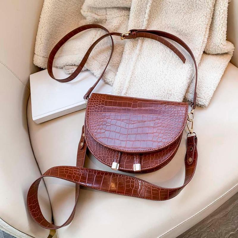 Luxe Crocodile motif sacs à bandoulière pour femmes 2020 demi-rond sac de messager en cuir PU sacs à main sac à bandoulière sac main femme Luxe Crocodile motif sacs à bandoulière pour femmes 2020 demi-rond sac de messager en cuir PU sacs à main sac à bandoulière sac main femme