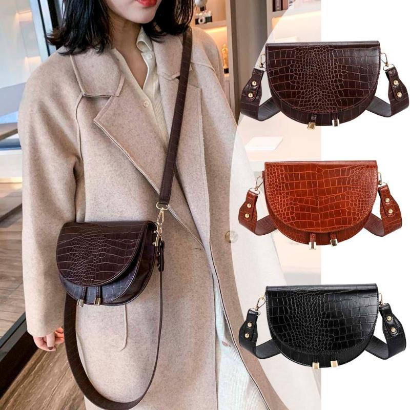 Luxe Crocodile motif sacs à bandoulière pour femmes 2020 demi-rond sac de messager en cuir PU sacs à main sac à bandoulière sac main femme Luxe Crocodile motif sacs à bandoulière pour femmes 2020 demi-rond sac de messager en cuir PU sacs à main sac à bandoulière sac main femme