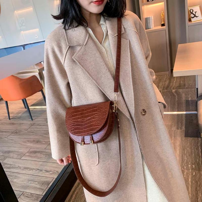Luxe Crocodile motif sacs à bandoulière pour femmes 2020 demi-rond sac de messager en cuir PU sacs à main sac à bandoulière sac main femme Luxe Crocodile motif sacs à bandoulière pour femmes 2020 demi-rond sac de messager en cuir PU sacs à main sac à bandoulière sac main femme