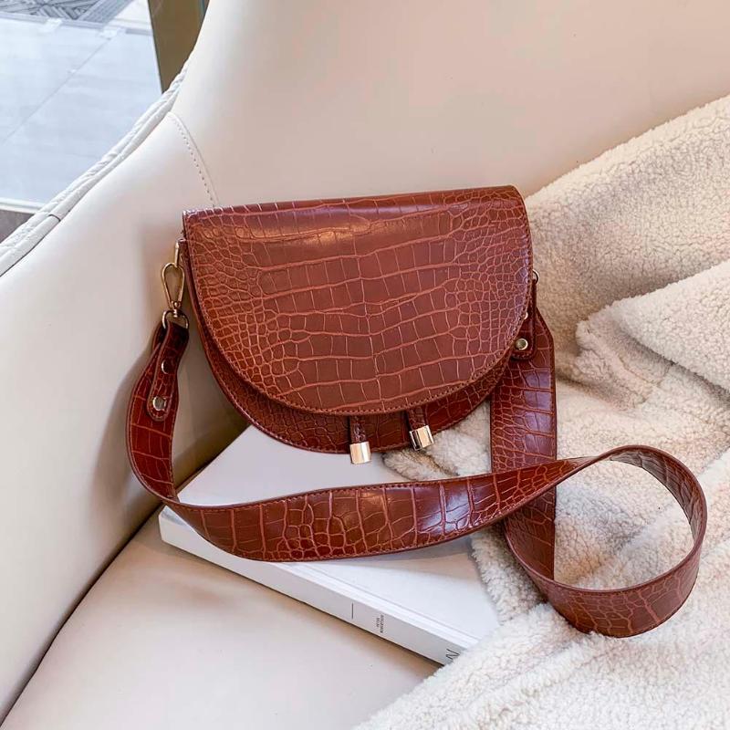 Luxe Crocodile motif sacs à bandoulière pour femmes 2020 demi-rond sac de messager en cuir PU sacs à main sac à bandoulière sac main femme Luxe Crocodile motif sacs à bandoulière pour femmes 2020 demi-rond sac de messager en cuir PU sacs à main sac à bandoulière sac main femme