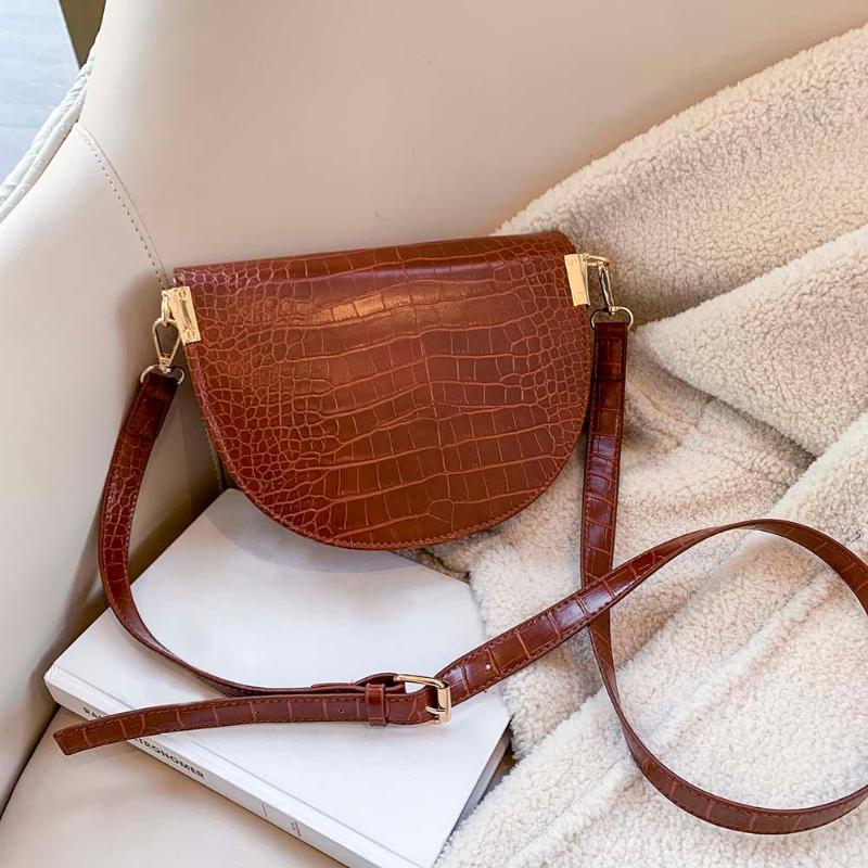 Luxe Crocodile motif sacs à bandoulière pour femmes 2020 demi-rond sac de messager en cuir PU sacs à main sac à bandoulière sac main femme Luxe Crocodile motif sacs à bandoulière pour femmes 2020 demi-rond sac de messager en cuir PU sacs à main sac à bandoulière sac main femme