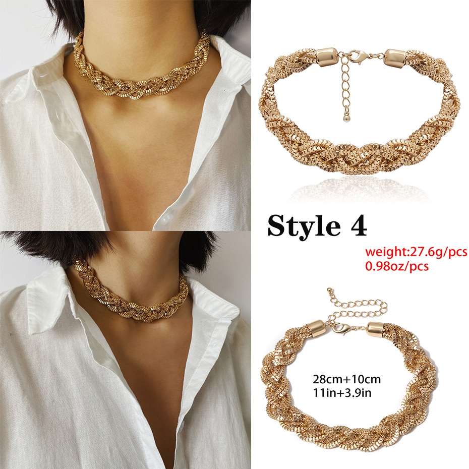 Punk Miami cubain collier ras du cou collier déclaration Hip Hop grand gros aluminium couleur or épais chaîne collier femmes bijoux Punk Miami cubain collier ras du cou collier déclaration Hip Hop grand gros aluminium couleur or épais chaîne collier femmes bijoux