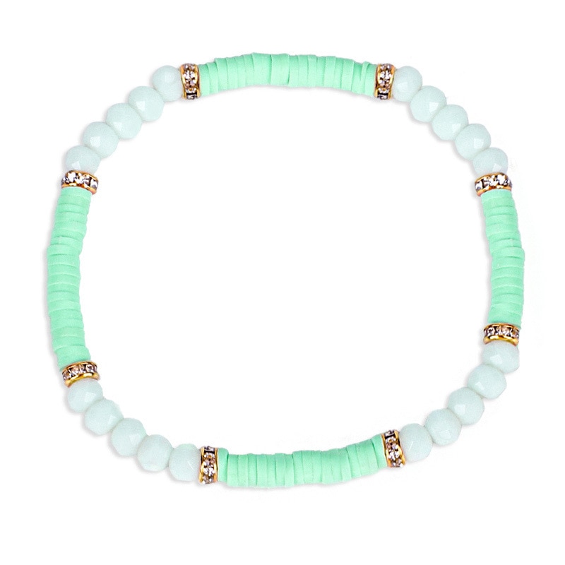Bohême à la main en céramique colorée perles Bracelets créatif poterie visage perles cristal bracelets pour femme bijoux Bohême à la main en céramique colorée perles Bracelets créatif poterie visage perles cristal bracelets pour femme bijoux