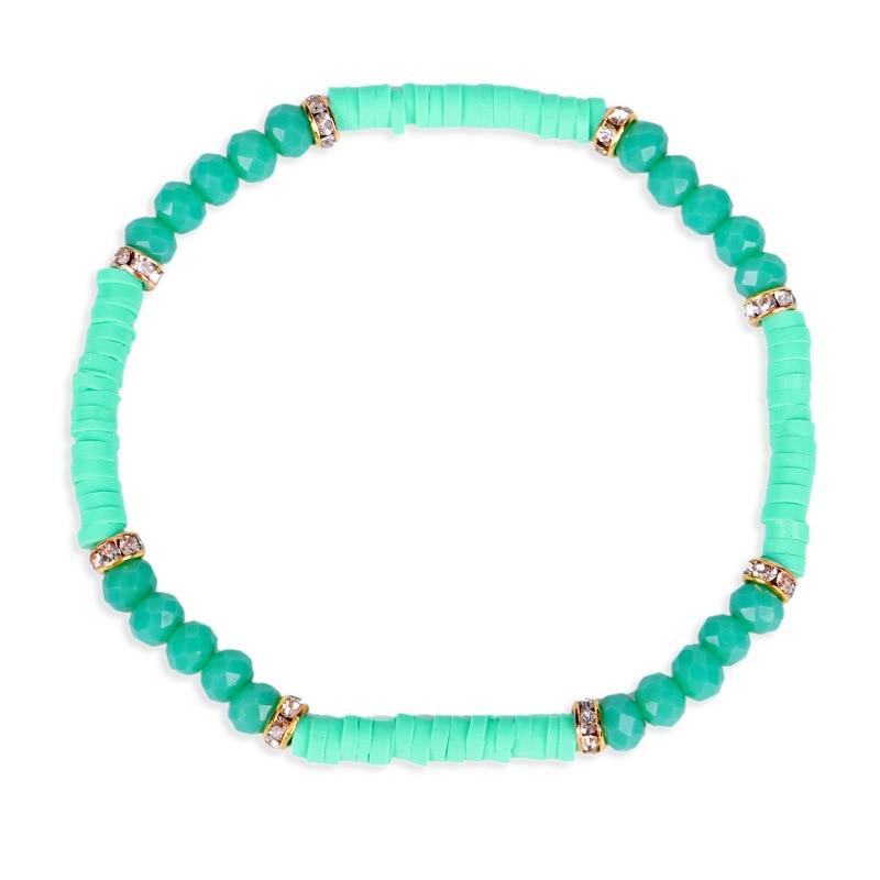 Bohême à la main en céramique colorée perles Bracelets créatif poterie visage perles cristal bracelets pour femme bijoux Bohême à la main en céramique colorée perles Bracelets créatif poterie visage perles cristal bracelets pour femme bijoux