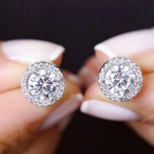 20x8mm Superbe Violet Améthyste Blanc Zircone cubique Cadeau Pour Filles 925 Argent Boucles D/'oreilles Clou