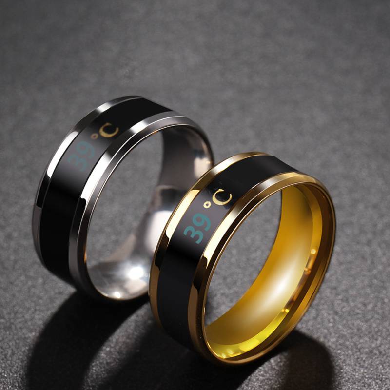 Anneau de température titane acier humeur émotion sentiment Intelligent température sensible anneaux pour femmes hommes étanche bijoux Anneau de température titane acier humeur émotion sentiment Intelligent température sensible anneaux pour femmes hommes étanche bijoux