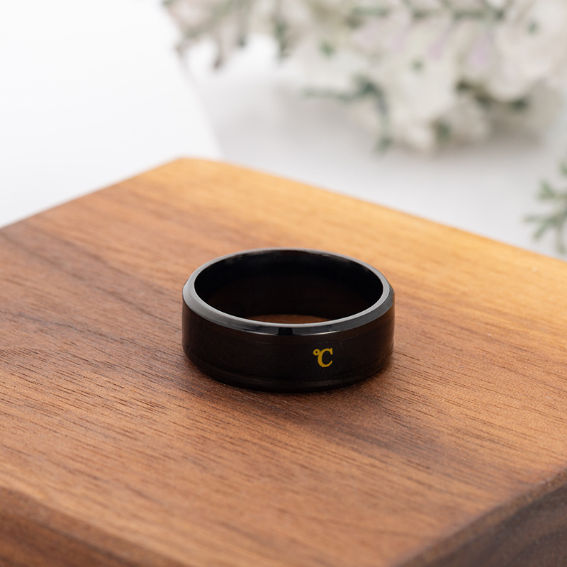 Anneau de température titane acier humeur émotion sentiment Intelligent température sensible anneaux pour femmes hommes étanche bijoux Anneau de température titane acier humeur émotion sentiment Intelligent température sensible anneaux pour femmes hommes étanche bijoux