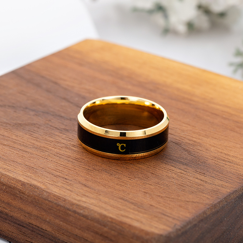 Anneau de température titane acier humeur émotion sentiment Intelligent température sensible anneaux pour femmes hommes étanche bijoux Anneau de température titane acier humeur émotion sentiment Intelligent température sensible anneaux pour femmes hommes étanche bijoux