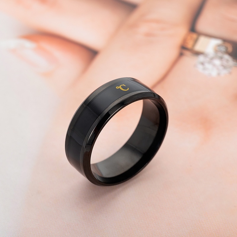Anneau de température titane acier humeur émotion sentiment Intelligent température sensible anneaux pour femmes hommes étanche bijoux Anneau de température titane acier humeur émotion sentiment Intelligent température sensible anneaux pour femmes hommes étanche bijoux