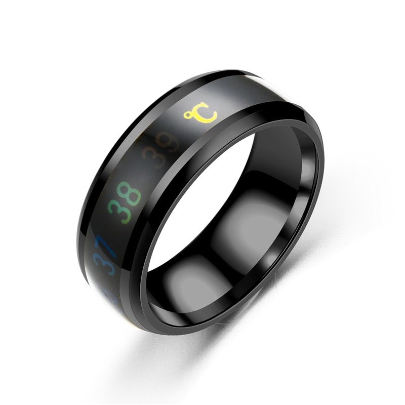 Anneau de température titane acier humeur émotion sentiment Intelligent température sensible anneaux pour femmes hommes étanche bijoux Anneau de température titane acier humeur émotion sentiment Intelligent température sensible anneaux pour femmes hommes étanche bijoux