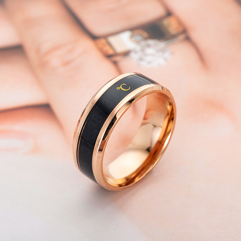 Anneau de température titane acier humeur émotion sentiment Intelligent température sensible anneaux pour femmes hommes étanche bijoux Anneau de température titane acier humeur émotion sentiment Intelligent température sensible anneaux pour femmes hommes étanche bijoux