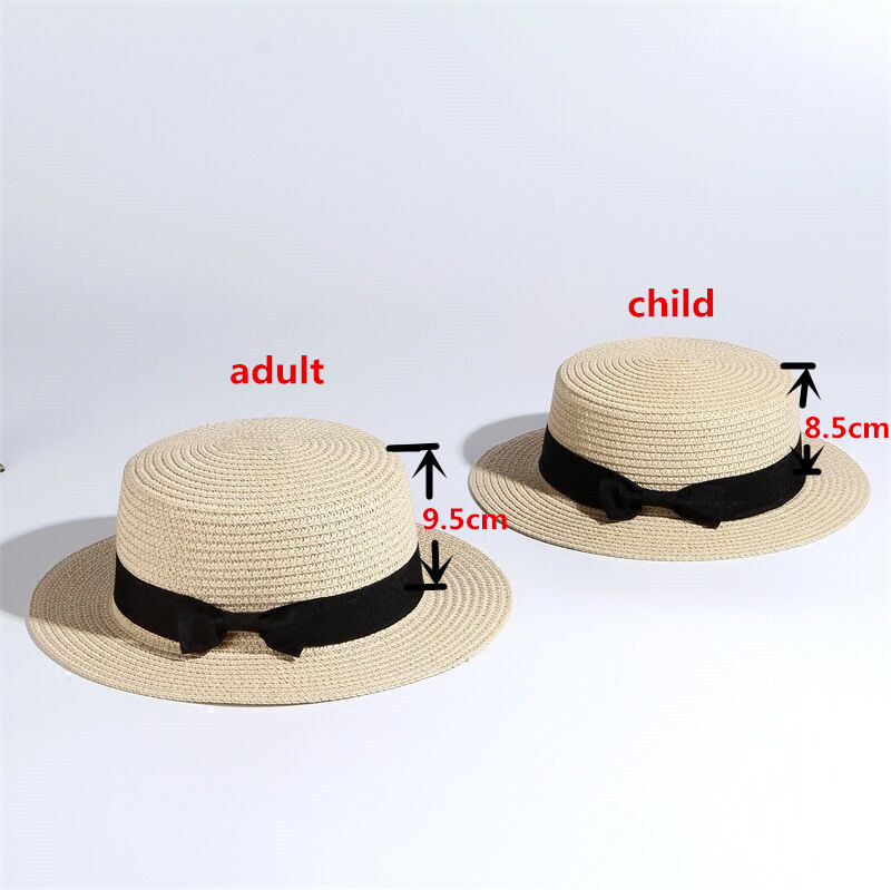 Chapeau de plage simple été 2019 | Chapeau mère-enfant, chapeau décontracté Panama femme, chapeau de marque femmes à bord plat avec nœud papillon, casquette de paille pour filles Chapeau de plage simple été 2019 | Chapeau mère-enfant, chapeau décontracté Panama femme, chapeau de marque femmes à bord plat avec nœud papillon, casquette de paille pour filles
