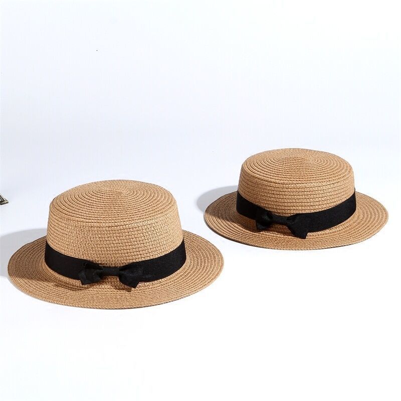 Chapeau de plage simple été 2019 | Chapeau mère-enfant, chapeau décontracté Panama femme, chapeau de marque femmes à bord plat avec nœud papillon, casquette de paille pour filles Chapeau de plage simple été 2019 | Chapeau mère-enfant, chapeau décontracté Panama femme, chapeau de marque femmes à bord plat avec nœud papillon, casquette de paille pour filles