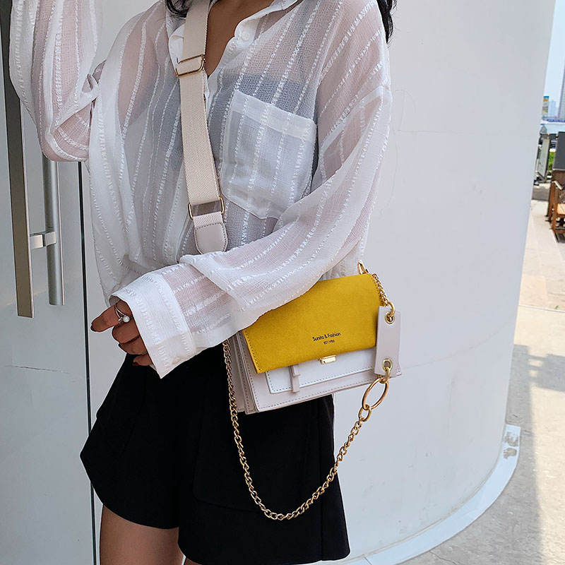 Gommage cuir contraste couleur Crossbody sacs pour femmes 2019 chaîne Messenger sac à bandoulière dames sacs à main et sacs à main bandoulière Gommage cuir contraste couleur Crossbody sacs pour femmes 2019 chaîne Messenger sac à bandoulière dames sacs à main et sacs à main bandoulière