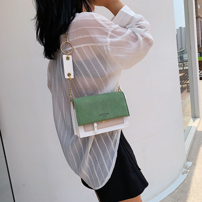 Gommage cuir contraste couleur Crossbody sacs pour femmes 2019 chaîne Messenger sac à bandoulière dames sacs à main et sacs à main bandoulière Gommage cuir contraste couleur Crossbody sacs pour femmes 2019 chaîne Messenger sac à bandoulière dames sacs à main et sacs à main bandoulière