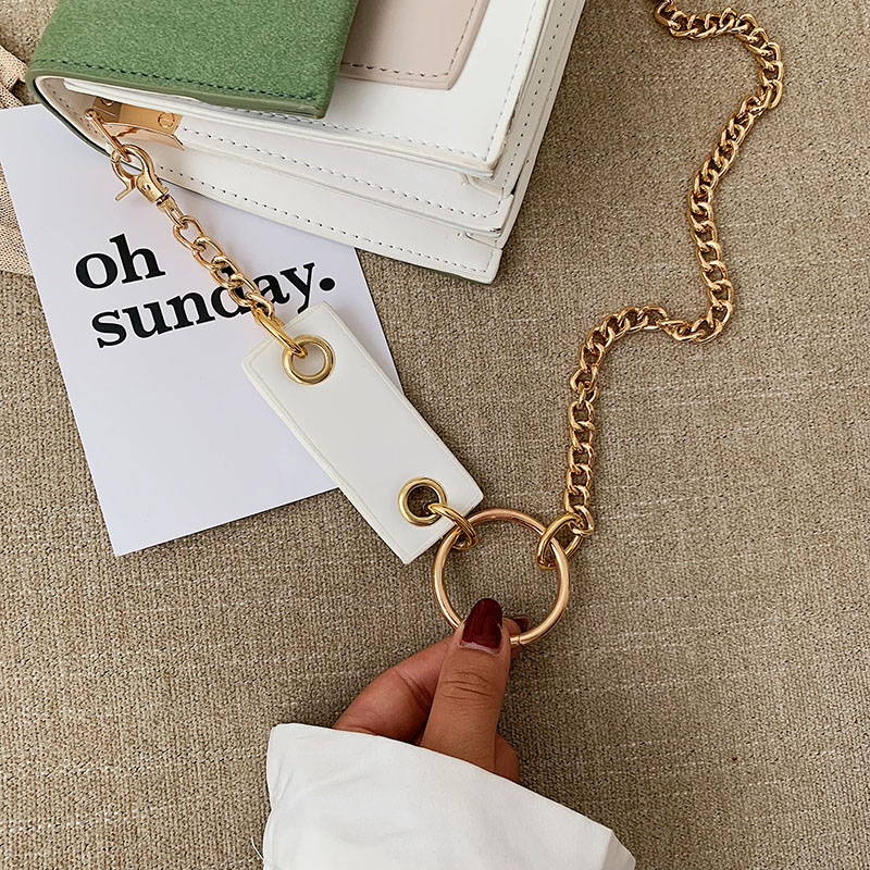 Gommage cuir contraste couleur Crossbody sacs pour femmes 2019 chaîne Messenger sac à bandoulière dames sacs à main et sacs à main bandoulière Gommage cuir contraste couleur Crossbody sacs pour femmes 2019 chaîne Messenger sac à bandoulière dames sacs à main et sacs à main bandoulière
