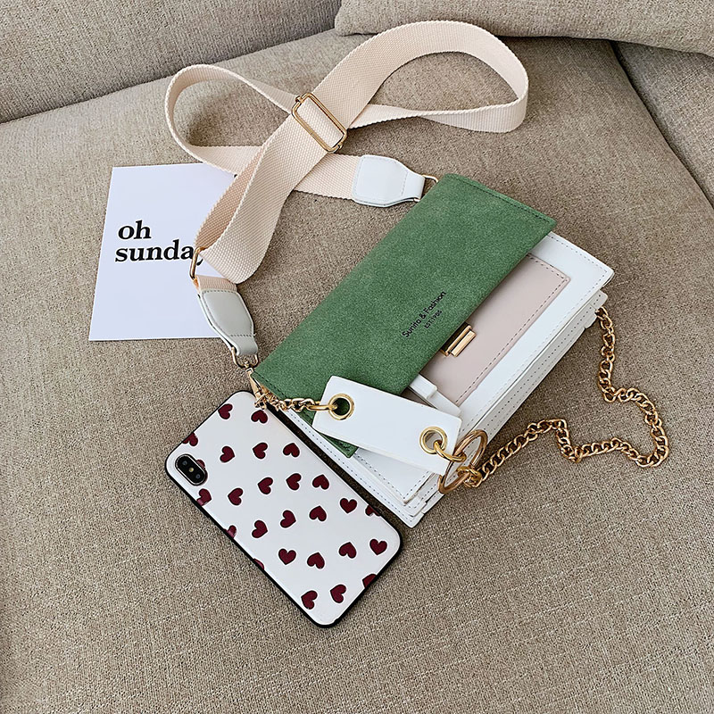 Gommage cuir contraste couleur Crossbody sacs pour femmes 2019 chaîne Messenger sac à bandoulière dames sacs à main et sacs à main bandoulière Gommage cuir contraste couleur Crossbody sacs pour femmes 2019 chaîne Messenger sac à bandoulière dames sacs à main et sacs à main bandoulière