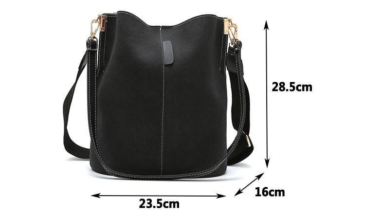 Sac de messager femmes seau sac à bandoulière grande capacité vintage mat en cuir PU dame sac à main de luxe concepteur bolsos mujer noir Sac de messager femmes seau sac à bandoulière grande capacité vintage mat en cuir PU dame sac à main de luxe concepteur bolsos mujer noir
