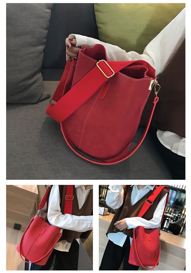 Sac de messager femmes seau sac à bandoulière grande capacité vintage mat en cuir PU dame sac à main de luxe concepteur bolsos mujer noir Sac de messager femmes seau sac à bandoulière grande capacité vintage mat en cuir PU dame sac à main de luxe concepteur bolsos mujer noir