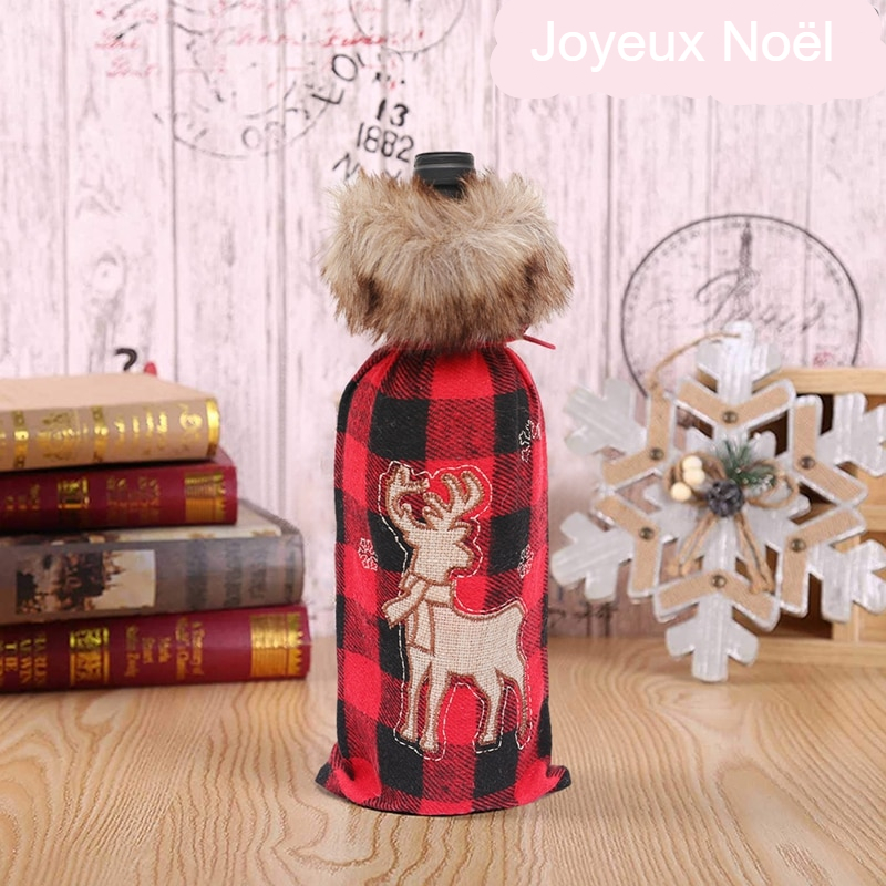 Noël bouteille de vin couverture joyeux noël décor pour la maison 2020 Natal Noel noël Table décor noël cadeau bonne année 2021 Noël bouteille de vin couverture joyeux noël décor pour la maison 2020 Natal Noel noël Table décor noël cadeau bonne année 2021