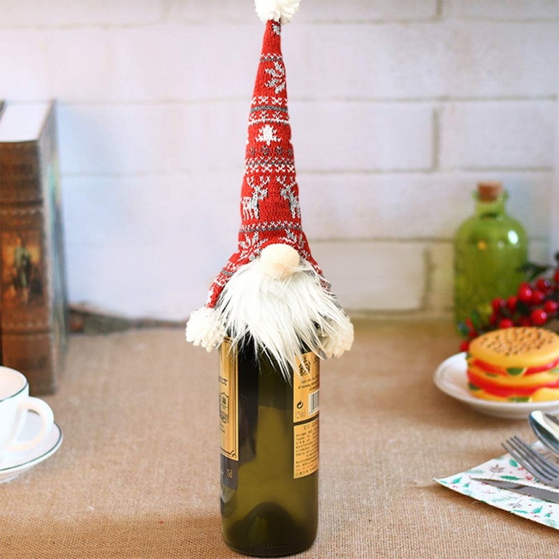 Noël bouteille de vin couverture joyeux noël décor pour la maison 2020 Natal Noel noël Table décor noël cadeau bonne année 2021 Noël bouteille de vin couverture joyeux noël décor pour la maison 2020 Natal Noel noël Table décor noël cadeau bonne année 2021