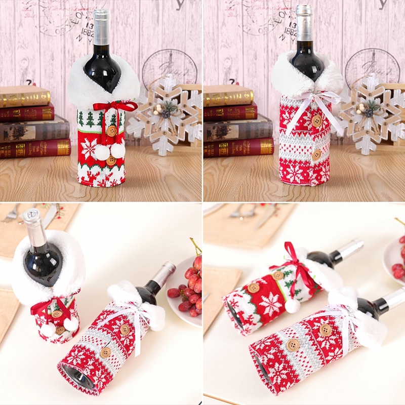 Noël bouteille de vin couverture joyeux noël décor pour la maison 2020 Natal Noel noël Table décor noël cadeau bonne année 2021 Noël bouteille de vin couverture joyeux noël décor pour la maison 2020 Natal Noel noël Table décor noël cadeau bonne année 2021