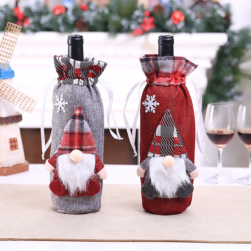 Noël bouteille de vin couverture joyeux noël décor pour la maison 2020 Natal Noel noël Table décor noël cadeau bonne année 2021 Noël bouteille de vin couverture joyeux noël décor pour la maison 2020 Natal Noel noël Table décor noël cadeau bonne année 2021