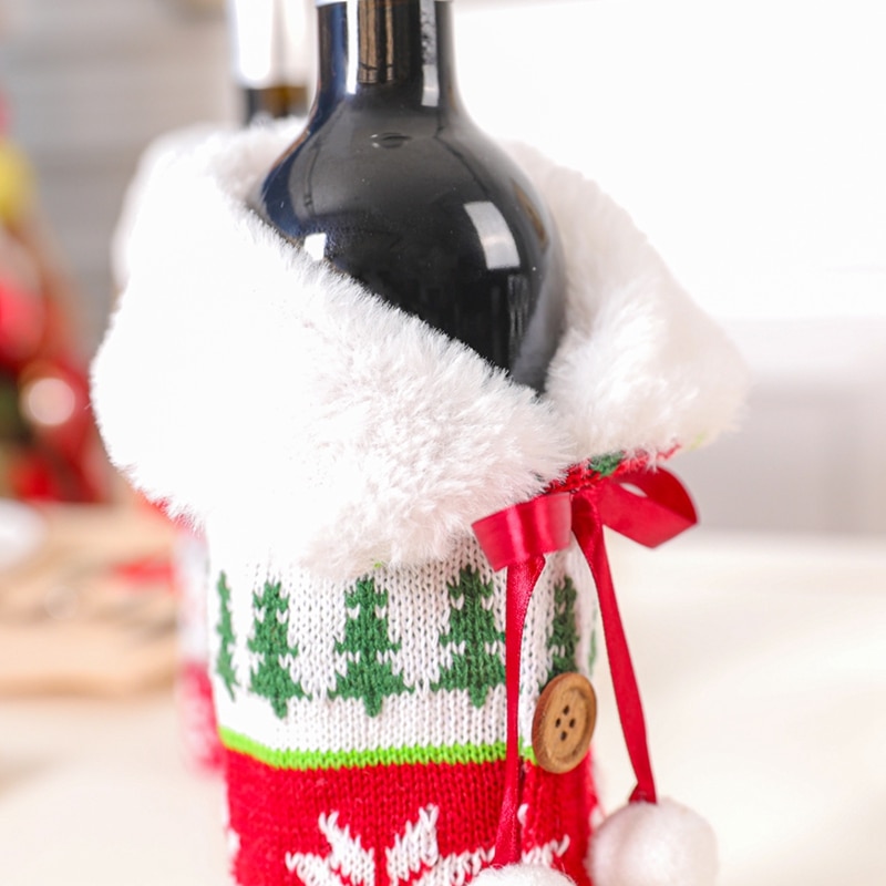 Noël bouteille de vin couverture joyeux noël décor pour la maison 2020 Natal Noel noël Table décor noël cadeau bonne année 2021 Noël bouteille de vin couverture joyeux noël décor pour la maison 2020 Natal Noel noël Table décor noël cadeau bonne année 2021