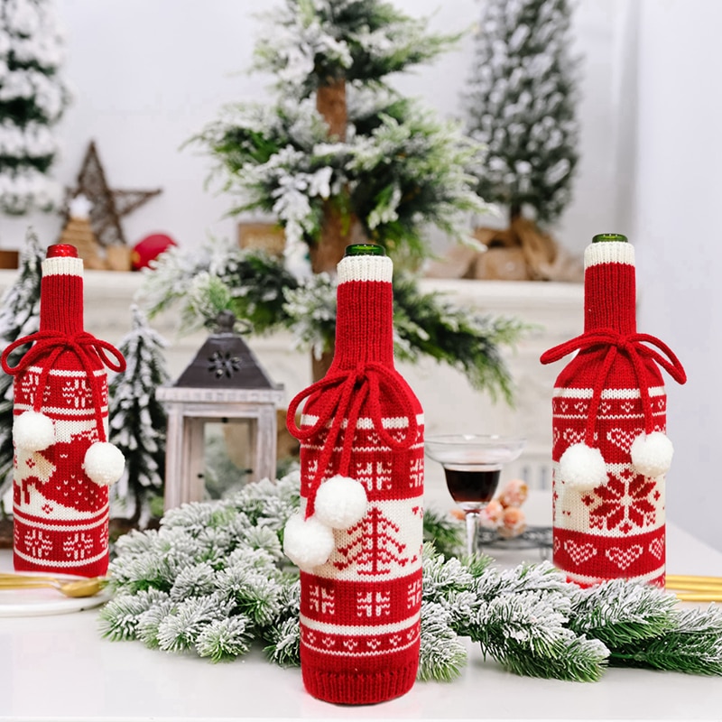 Noël bouteille de vin couverture joyeux noël décor pour la maison 2020 Natal Noel noël Table décor noël cadeau bonne année 2021 Noël bouteille de vin couverture joyeux noël décor pour la maison 2020 Natal Noel noël Table décor noël cadeau bonne année 2021