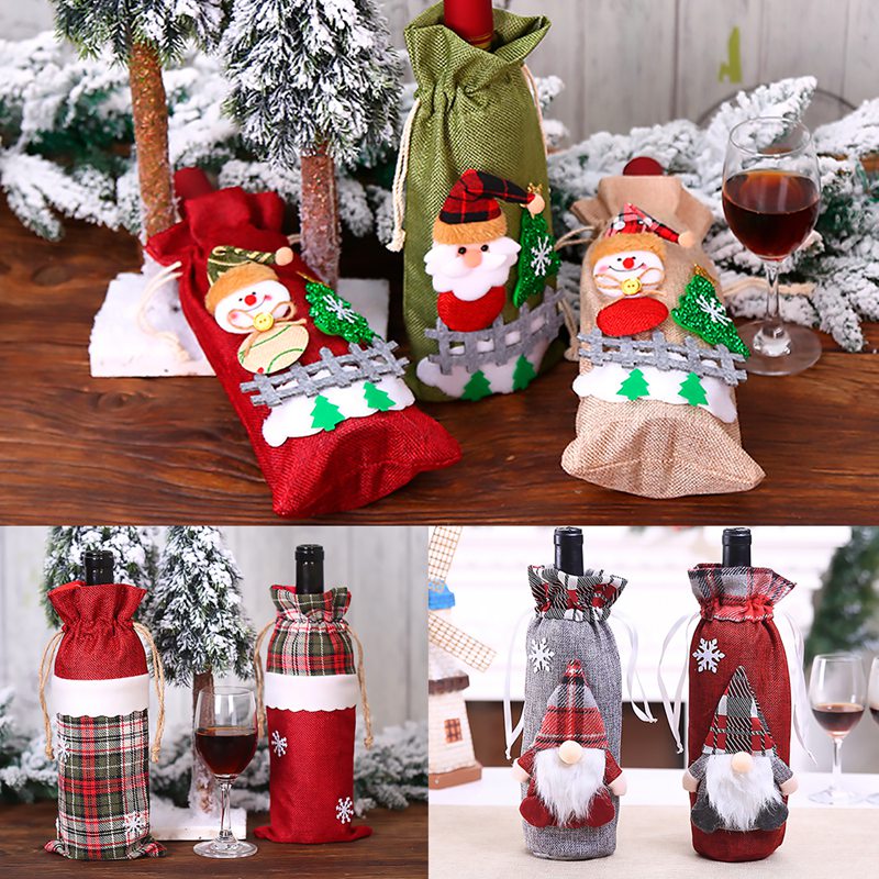 Noël bouteille de vin couverture joyeux noël décor pour la maison 2020 Natal Noel noël Table décor noël cadeau bonne année 2021 Noël bouteille de vin couverture joyeux noël décor pour la maison 2020 Natal Noel noël Table décor noël cadeau bonne année 2021