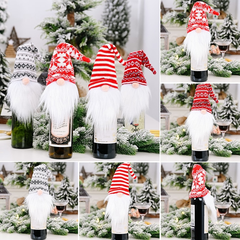 Noël bouteille de vin couverture joyeux noël décor pour la maison 2020 Natal Noel noël Table décor noël cadeau bonne année 2021 Noël bouteille de vin couverture joyeux noël décor pour la maison 2020 Natal Noel noël Table décor noël cadeau bonne année 2021