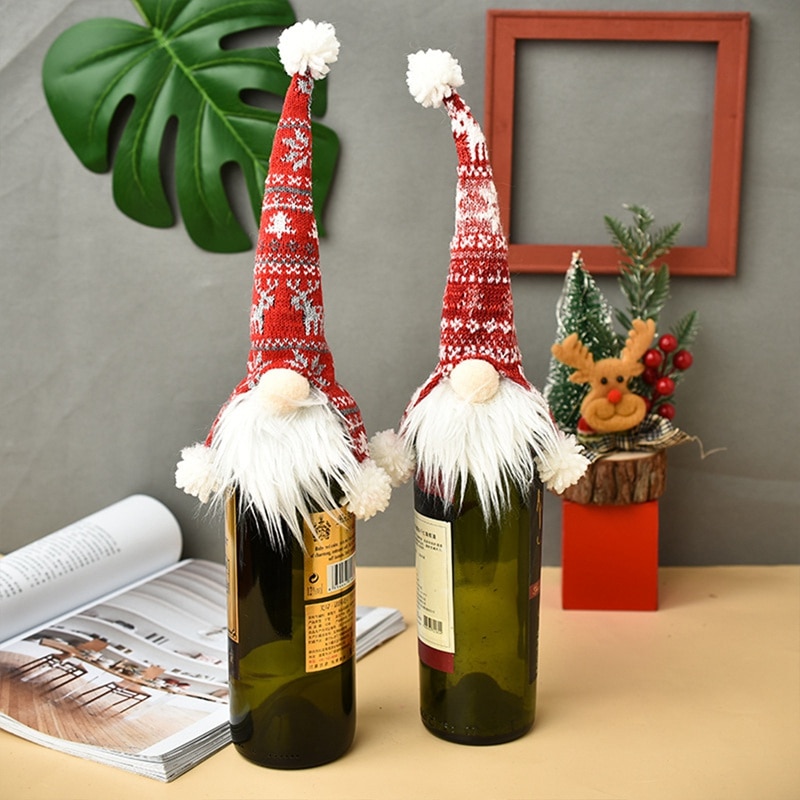 Noël bouteille de vin couverture joyeux noël décor pour la maison 2020 Natal Noel noël Table décor noël cadeau bonne année 2021 Noël bouteille de vin couverture joyeux noël décor pour la maison 2020 Natal Noel noël Table décor noël cadeau bonne année 2021