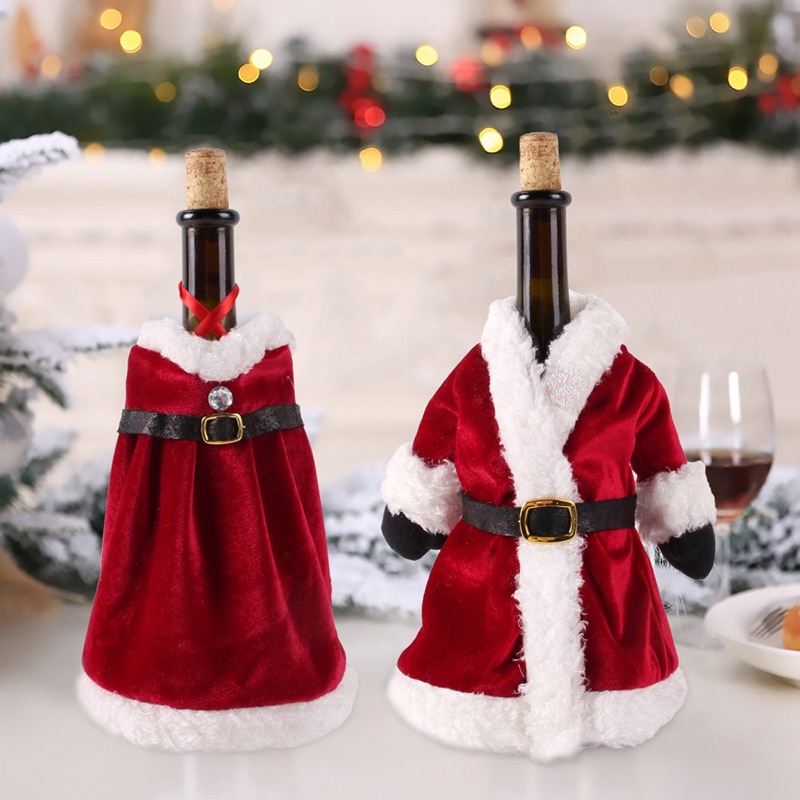 Noël bouteille de vin couverture joyeux noël décor pour la maison 2020 Natal Noel noël Table décor noël cadeau bonne année 2021 Noël bouteille de vin couverture joyeux noël décor pour la maison 2020 Natal Noel noël Table décor noël cadeau bonne année 2021