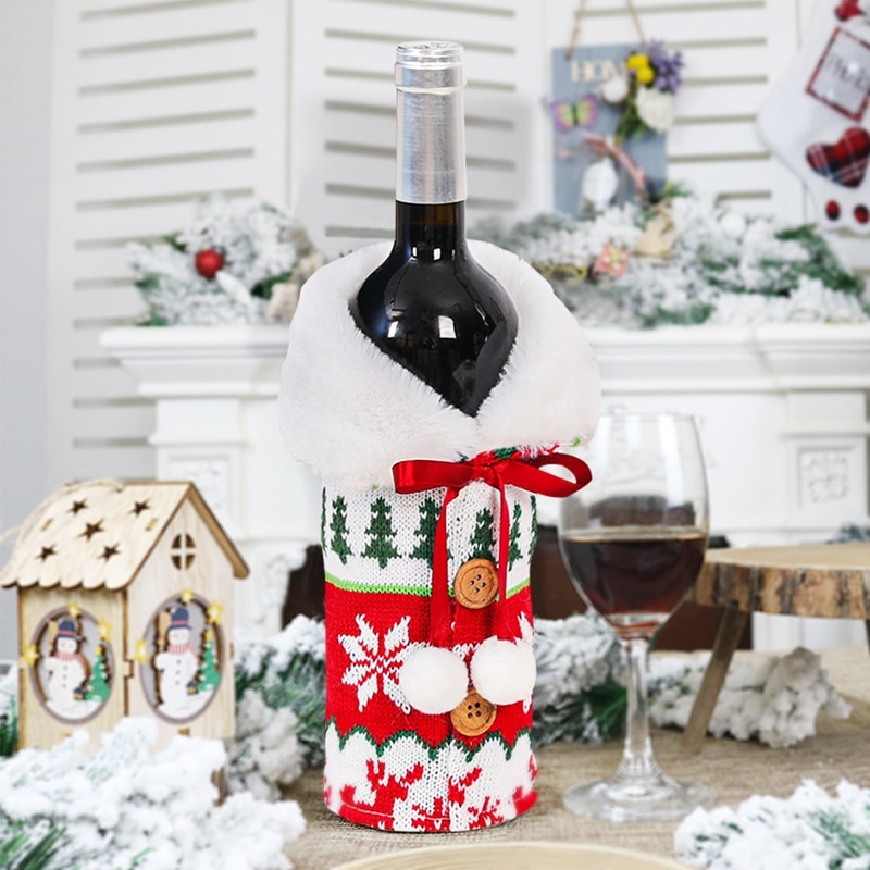 Noël bouteille de vin couverture joyeux noël décor pour la maison 2020 Natal Noel noël Table décor noël cadeau bonne année 2021 Noël bouteille de vin couverture joyeux noël décor pour la maison 2020 Natal Noel noël Table décor noël cadeau bonne année 2021