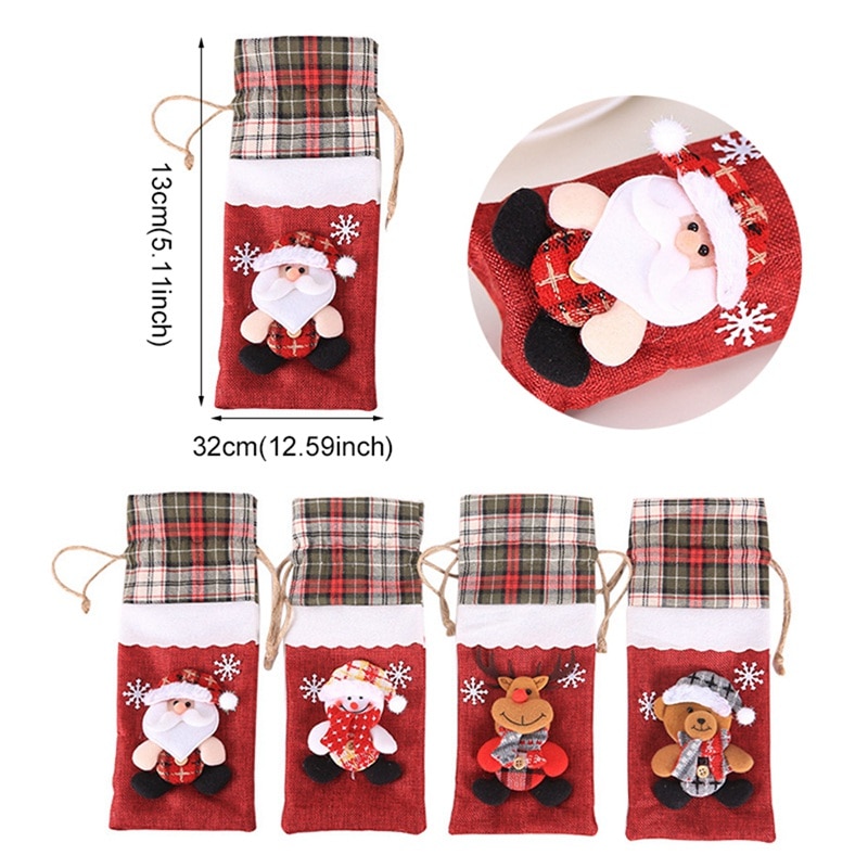 Noël bouteille de vin couverture joyeux noël décor pour la maison 2020 Natal Noel noël Table décor noël cadeau bonne année 2021 Noël bouteille de vin couverture joyeux noël décor pour la maison 2020 Natal Noel noël Table décor noël cadeau bonne année 2021