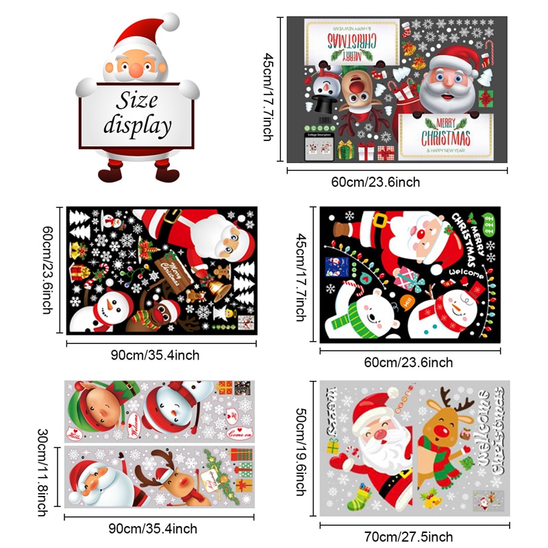 FRIGG noël Stickers muraux fenêtre verre autocollants 2020 décor de noël pour la maison joyeux noël ornement Noel Navidad Natal FRIGG noël Stickers muraux fenêtre verre autocollants 2020 décor de noël pour la maison joyeux noël ornement Noel Navidad Natal