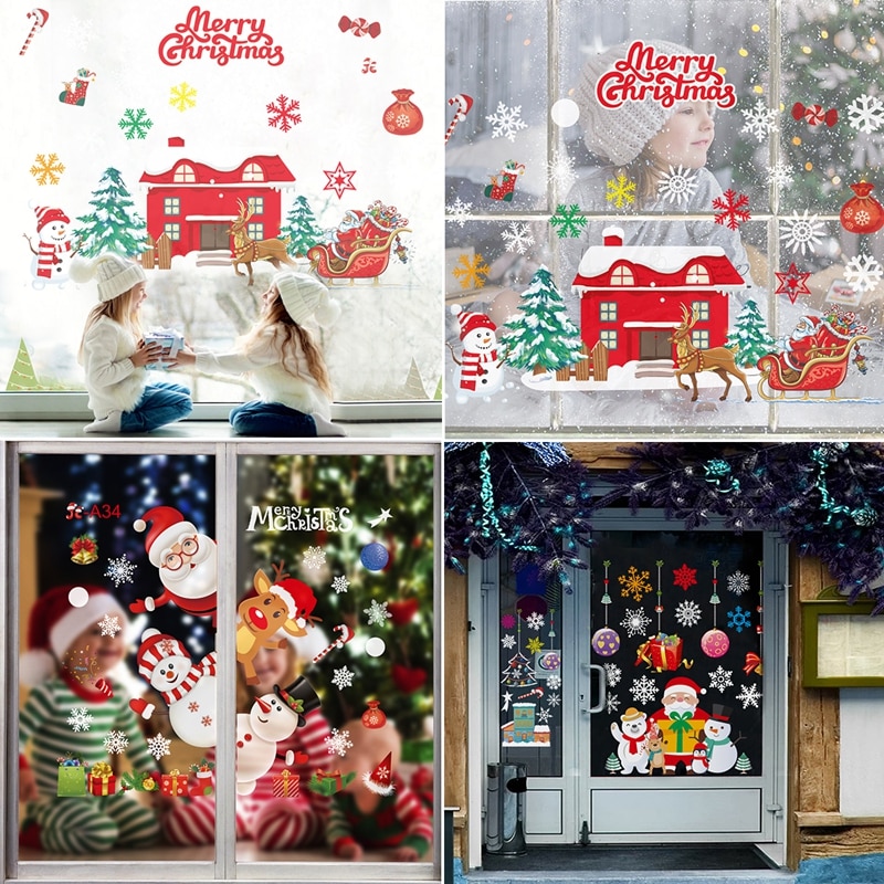 FRIGG noël Stickers muraux fenêtre verre autocollants 2020 décor de noël pour la maison joyeux noël ornement Noel Navidad Natal FRIGG noël Stickers muraux fenêtre verre autocollants 2020 décor de noël pour la maison joyeux noël ornement Noel Navidad Natal