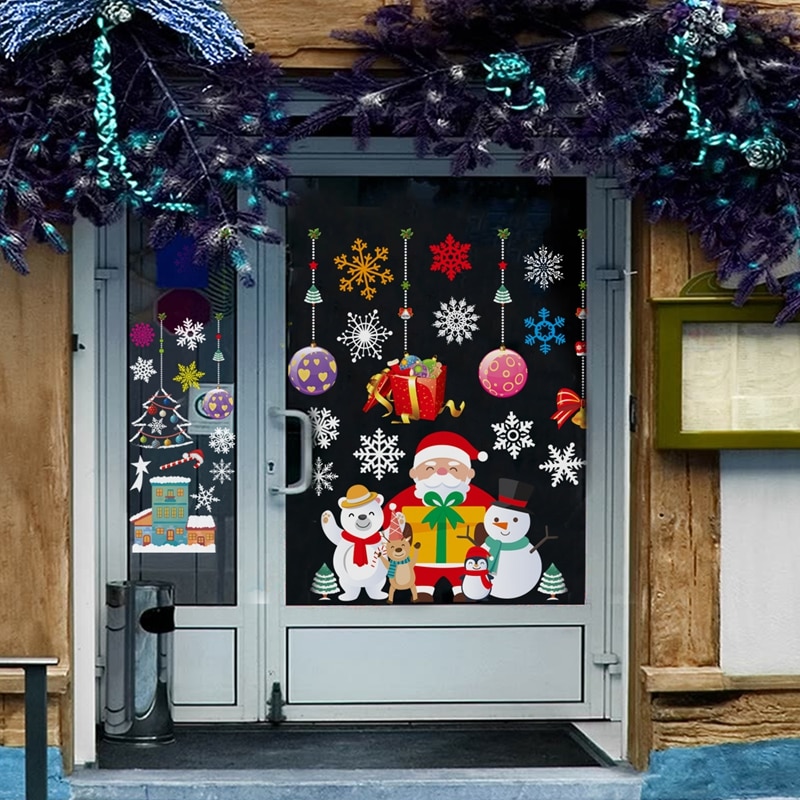 FRIGG noël Stickers muraux fenêtre verre autocollants 2020 décor de noël pour la maison joyeux noël ornement Noel Navidad Natal FRIGG noël Stickers muraux fenêtre verre autocollants 2020 décor de noël pour la maison joyeux noël ornement Noel Navidad Natal