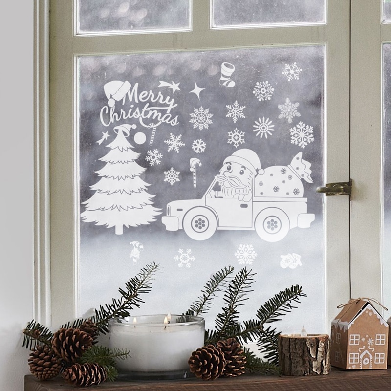 FRIGG noël Stickers muraux fenêtre verre autocollants 2020 décor de noël pour la maison joyeux noël ornement Noel Navidad Natal FRIGG noël Stickers muraux fenêtre verre autocollants 2020 décor de noël pour la maison joyeux noël ornement Noel Navidad Natal