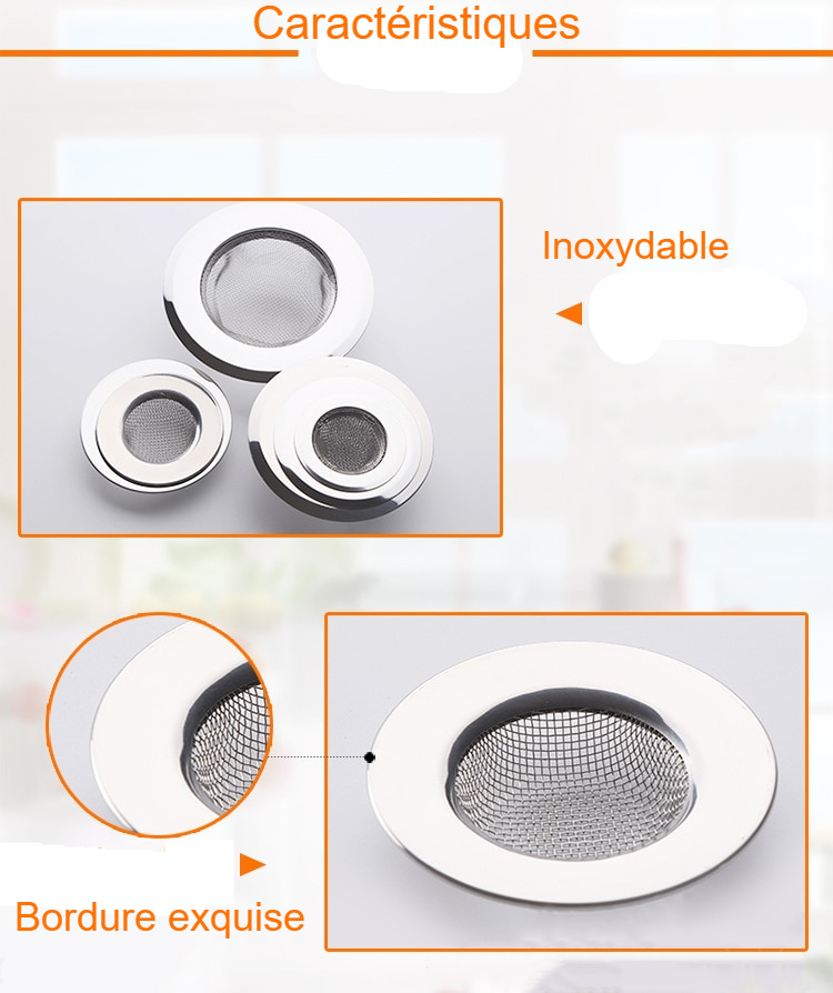 Filtre d'évier domestique en acier inoxydable, 1 pièce, piscine, baignoire, salle de bains, égouts de sol, cuisine, accessoires de filtre Anti-colmatage Filtre d'évier domestique en acier inoxydable, 1 pièce, piscine, baignoire, salle de bains, égouts de sol, cuisine, accessoires de filtre Anti-colmatage