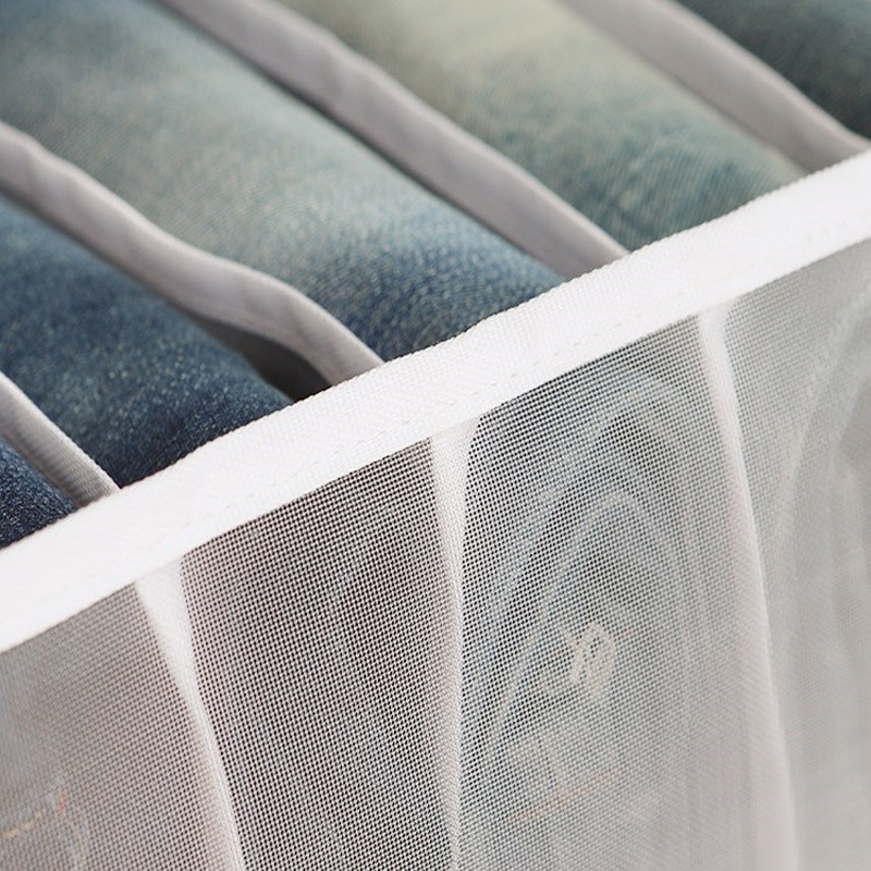 Boîte de rangement à compartiments pour Jeans, boîte de séparation pour placard à vêtements, pantalons empilables, diviseur de tiroir, peut être lavé, organisateur de maison