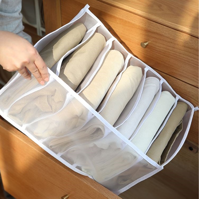 Boîte de rangement à compartiments pour Jeans, boîte de séparation pour placard à vêtements, pantalons empilables, diviseur de tiroir, peut être lavé, organisateur de maison