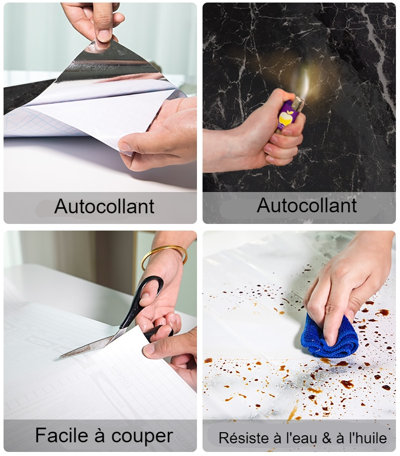 Autocollants de cuisine modernes, imperméable à l'huile, classique, motif marbre, Stickers muraux, protection du bureau, une pièce, nouveau Autocollants de cuisine modernes, imperméable à l'huile, classique, motif marbre, Stickers muraux, protection du bureau, une pièce, nouveau
