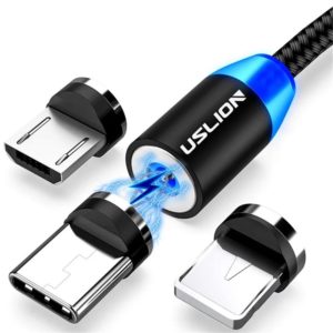 Câble Micro USB/type-c magnétique avec LED compatible avec iPhone 11/12/Xiaomi Samsung
