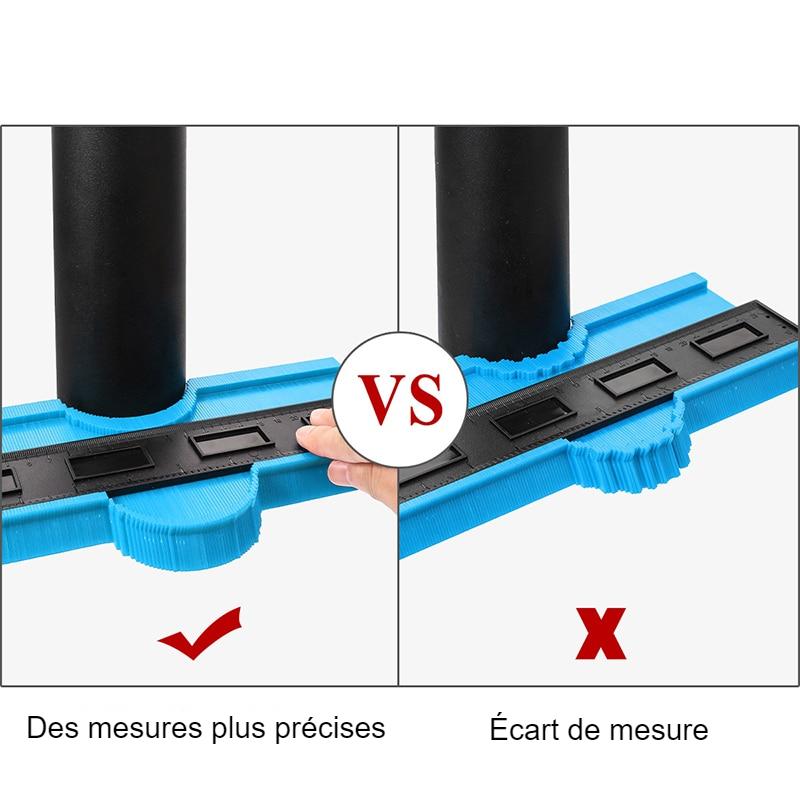 12/14/25/50 cm Contour Jauge En Plastique Profil Copie Contour Jauges Standard Bois Marquage Outil Carrelage Stratifié Carreaux Outils