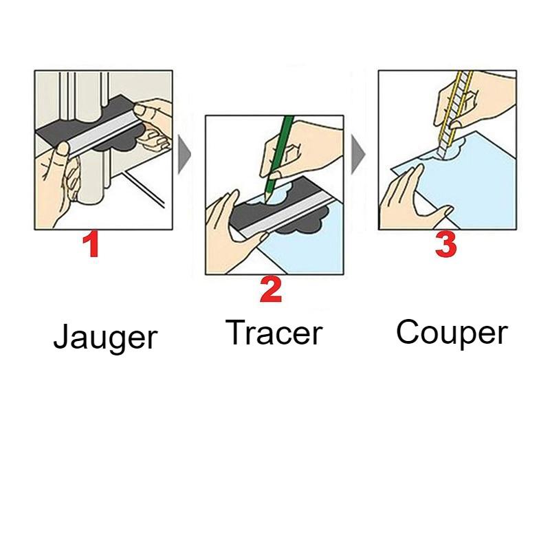 12/14/25/50 cm Contour Jauge En Plastique Profil Copie Contour Jauges Standard Bois Marquage Outil Carrelage Stratifié Carreaux Outils