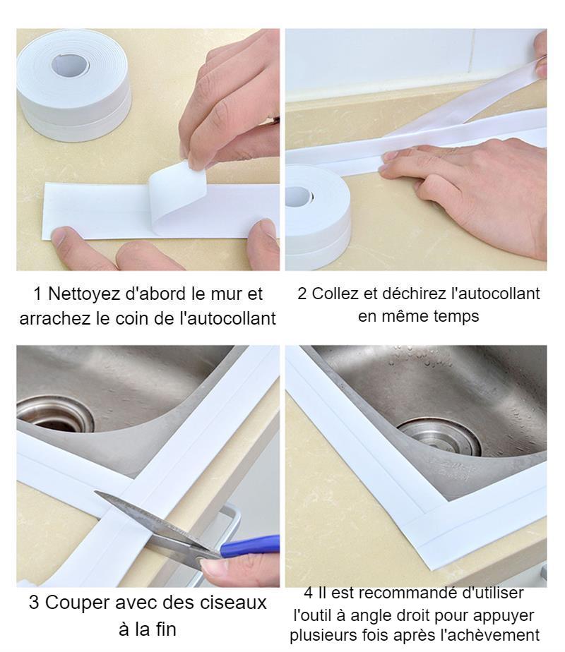 Bande Adhésive de Scellage en PVC, Autocollant Mural Auto-adhésif, de Couleur Blanche, pour Salle de Bain, Douche, Evier, Cuisine, 2021 Bande Adhésive de Scellage en PVC, Autocollant Mural Auto-adhésif, de Couleur Blanche, pour Salle de Bain, Douche, Evier, Cuisine, 2021