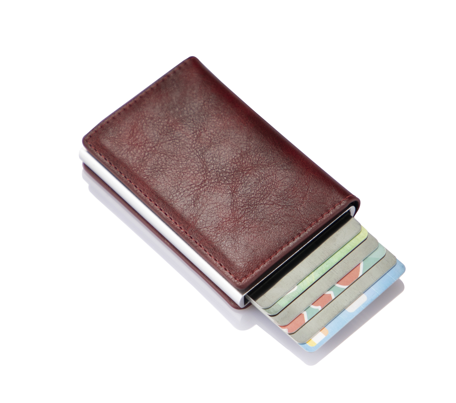 Porte-cartes de crédit personnalisé pour hommes, portefeuille intelligent, porte-cartes anti-thelf RFID, portefeuille en cuir de fibre de carbone, porte-monnaie à pinces, étui pour carte d'identité